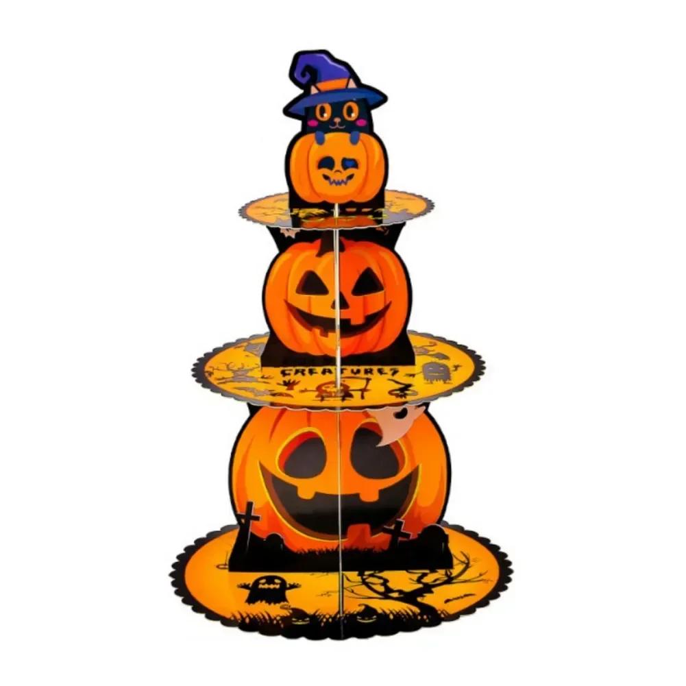 Halloween 3-Tier Dessert Stand Home Decoration Christmas Pumpkin Cupcake Stands Adjustable DIY Cake Rack Tray Thanksgiving