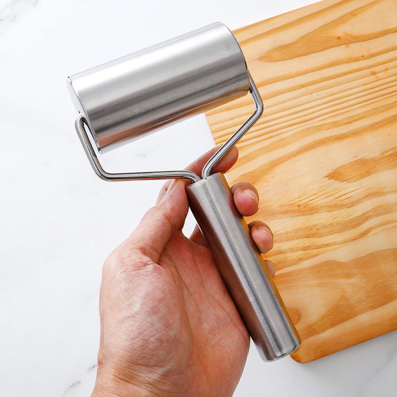 In stock with free shipping: Double-Sided Stainless Steel Rolling Pin for Kitchen and Household Use