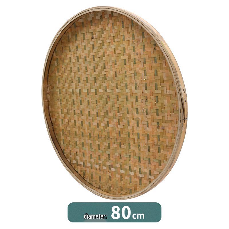 Bamboo Weaving Green Winnowing Basket/Restaurant Sashimi Platter with or without Holes for Drying, Sieving, Tea Sampling, or Decorative Use