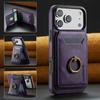 Ring Magnetic Leather Flip Wallet Card Holder Phone Case For iPhone 18 Pro Max 17 Air 17E 16E 16 Plus 15 14 13 12 Purse Cover