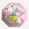 Sanrio, Kawaii Automatic Open/Close Umbrella-Cute Umbrella with Cute Design, Portable 3-Fold Compact Umbrella for Men & Women, Halloween Chr