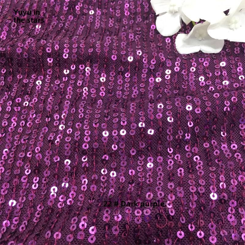 Sequin Bead Embroidery Elastic Mesh Fabric for DIY Sewing Stage Costumes Dress Scarf Clothing Fashion Cloth By The Meter
