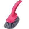 Sanwa Brush Minimized Splash Bath Brush, Short Handle, Pink, Made In Japan, Handheld, Rubber Cleaner, Bathtub Cleaner with Handle, Removes Water Stain