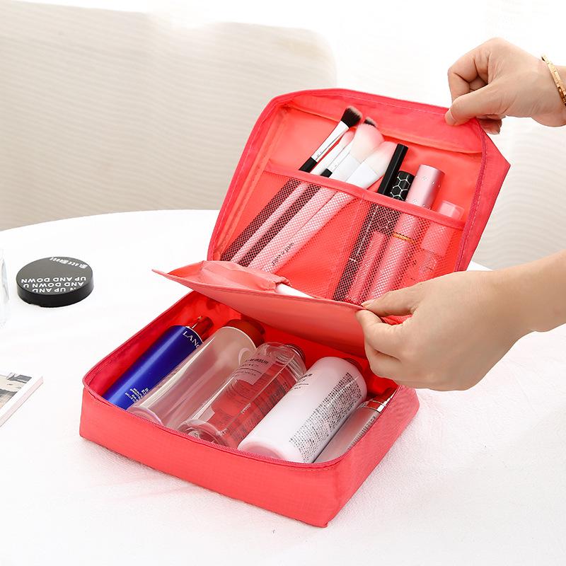 Waterproof Double-Layer Travel Cosmetic and Toiletry Bag