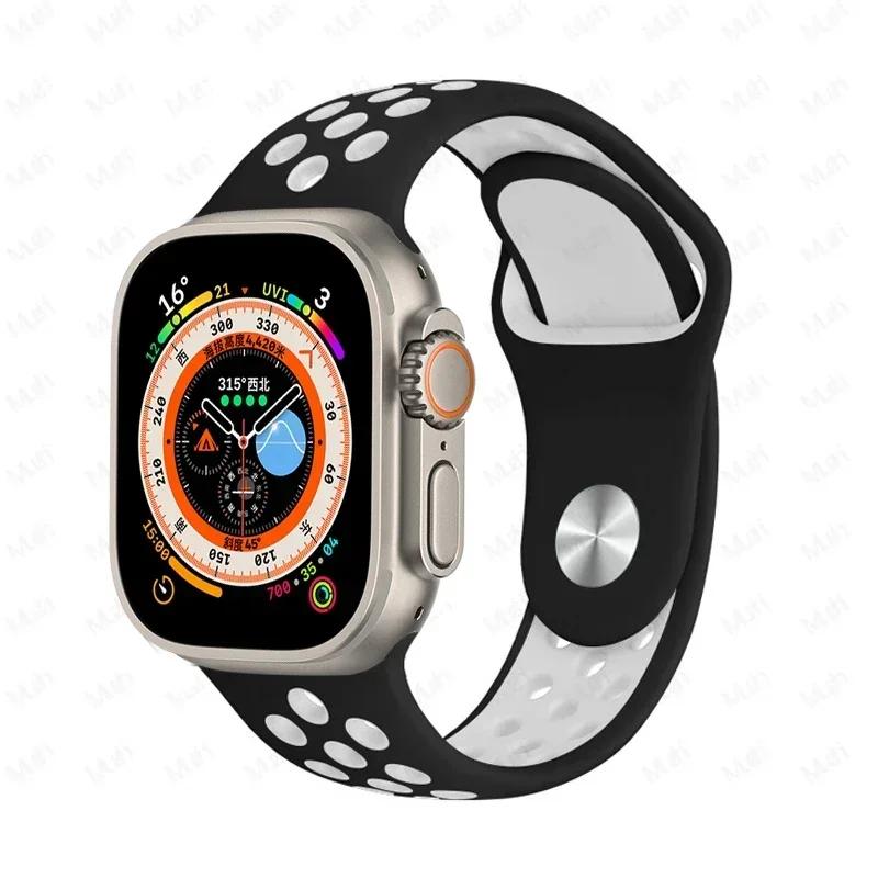 Sportarmbänder für Apple Watch Series 10 42mm 46mm Armband ultra 2 49mm 40mm-44mm 45mm 41mm Silikonarmband iwatch 10 9 8 7 6 SE 5 4 3