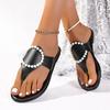 Fashion Plus Size 2025 Summer New Women's Flip Flops Slippers Outdoor Low Heel String Bead Sandals High Quality Daily Beach Slippers