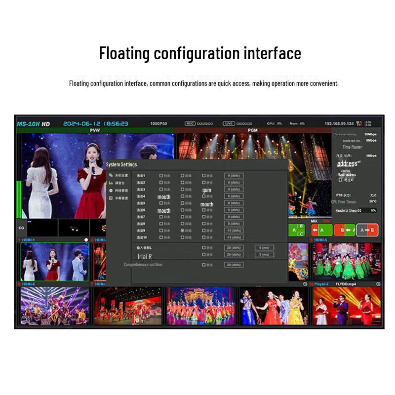 JIA SHI YING R10PLUS 15.6-inch Live Streaming Production Switcher