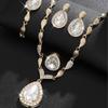 Light Luxury Necklace Earrings Set Water Drop Pendant Women Jewelry Set  Wedding