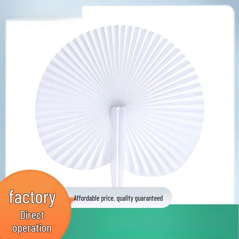 European Heart-Shaped White Paper Wedding Fan