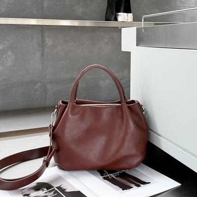 Women'S Bag Tote Hand-Held Vegetable Basket Bag Soft Leather Natural Drop Cowhide Shoulder Crossbody Bucket Bag Genuine Leather