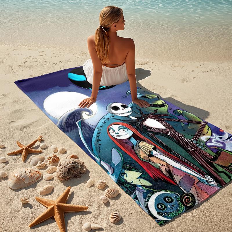 Nightmare Before Christmas Stylish Digital Printing Beach Towel Quick Drying Absorbent Blanket For Beach Pool Gym Travel Christmas Gift C9211613