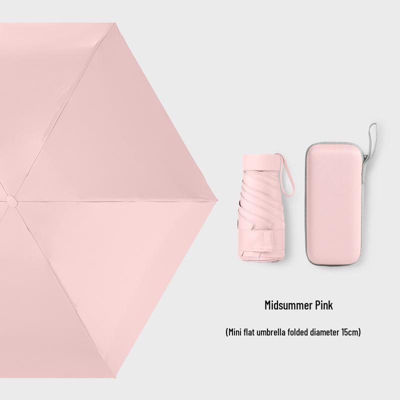 Customizable Six-Fold Vinyl Sunshade UV Protection Umbrella: Versatile Rain/ Shine Folding Gift