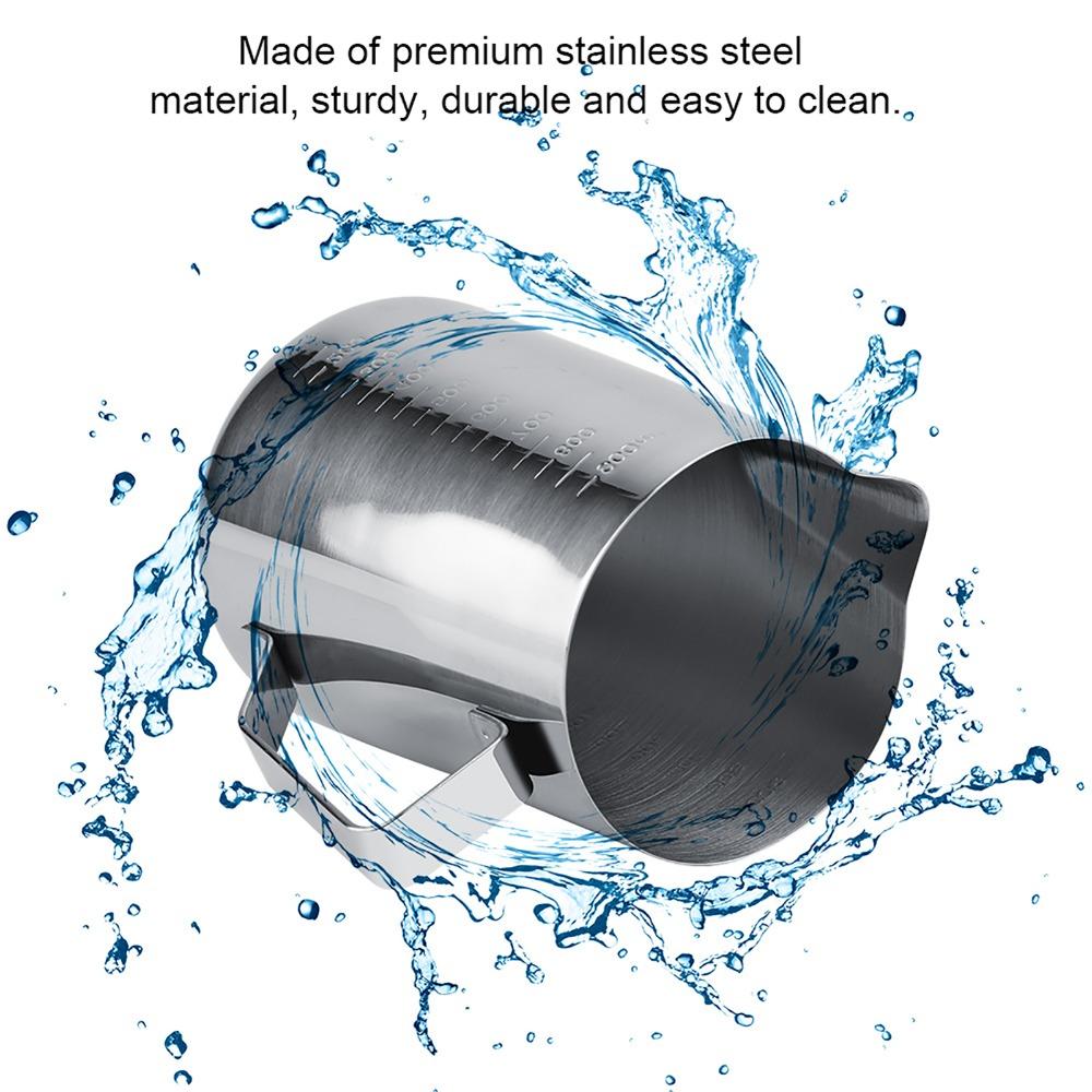 304 Stainless Steel Milk Frothing Cup 1000 ml/34oz Stainless Steel Milk Jug  Coffee Accessories