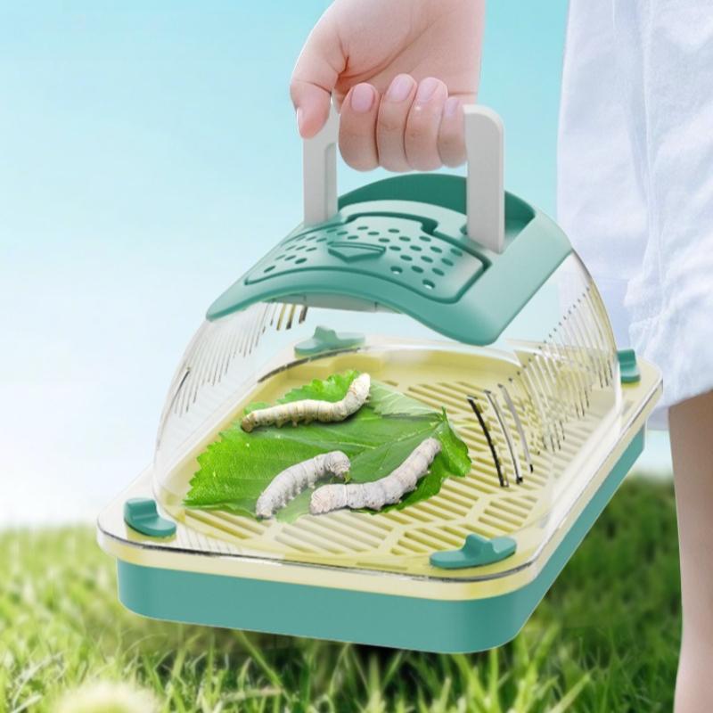 Children's Insect Observation Box Multifunctional Portable Silk Worms Box Handheld Anti-escape Silkworm House Insect Habitat