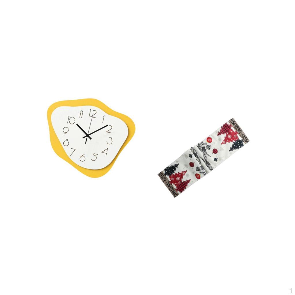 Acrylic Christmas Wall Clock Table Runner Hanging Ornament Modern Seasonal Timepiece Silent Winter