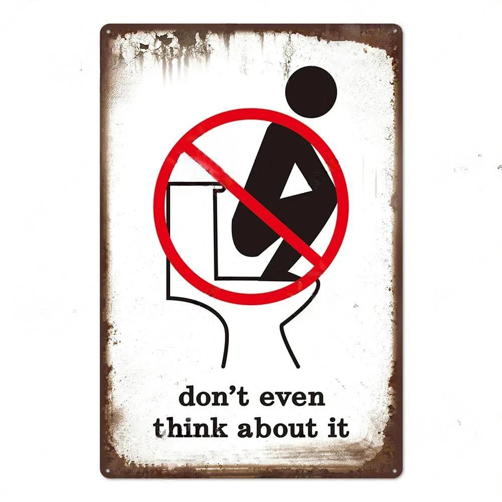 Vintage Tin Sign Bathroom Poster Decoration Bathroom Vintage Metal Plate Wall Art Bathroom Decoration Wall Painting Aesthetics