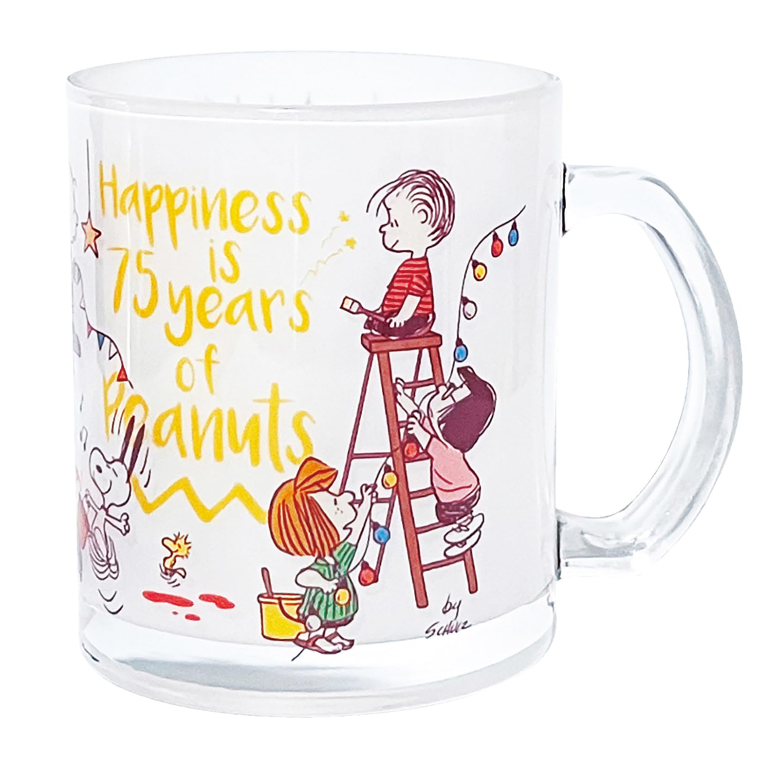 

75th Anniversary Snoopy Character Anniversary Made in 626107 Peanuts Mug, Glass, Approx. 320ml, Goods, Tableware, Tableware, Celebration, Japan,