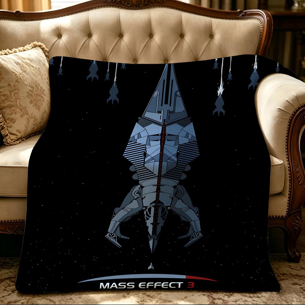 game M-Mass Effect-t Throw Thick Comfort Flannel Quilt, Multi-scene Use Indoor Outdoor Daily Nap