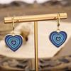 1 Pair Cute Gradient Color Heart-shaped Hoop Earring- Vintage Colorful Enamel Love Heart Dangle Drop Earring for Women Girl Teen 14K Gold Plated