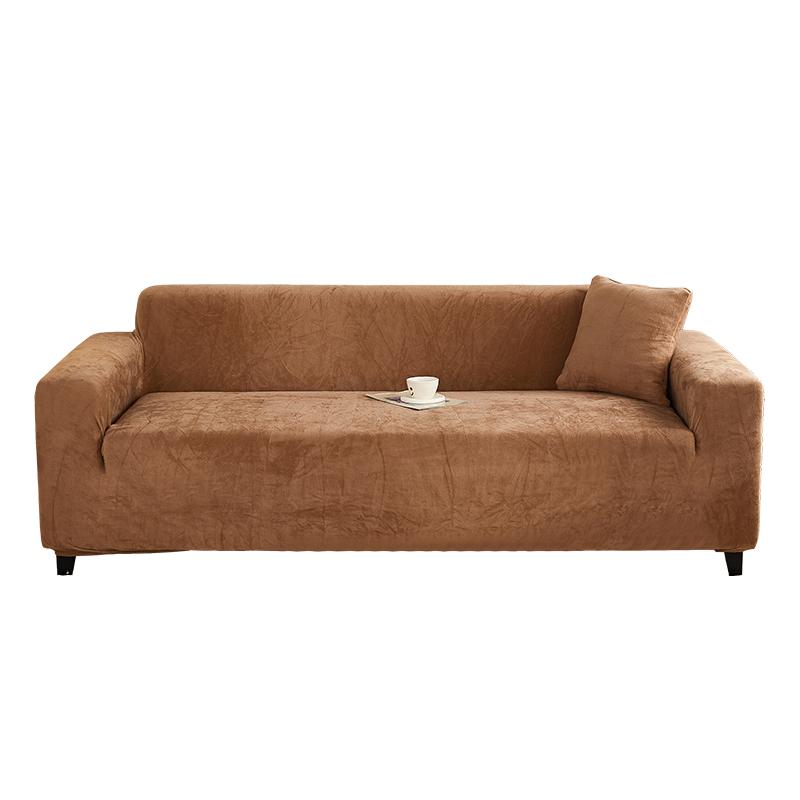 1pc Plush Sofa Cover Winter Warm Thick Plush Soft Sofa Slipcover Non-slip Sofa Couch Cover Furniture Protector for Living Room
