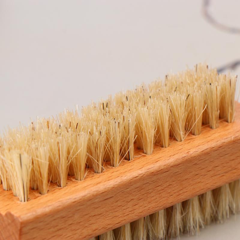 1Pcs Manicure Pedicure Wood Handle Soft Remove Dust Nail Cleaning Brush Double-Sided Nail Brush For Nail Care Scrubbing Tools