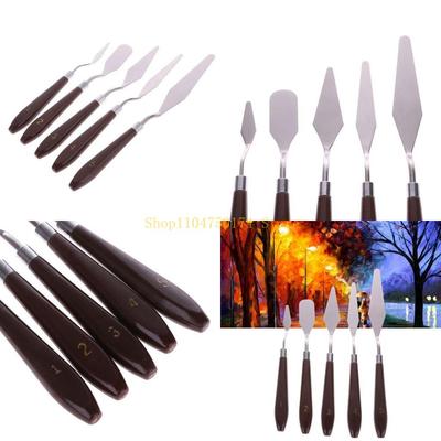 5 Stück Professionelle Stahl Künstler Ölmalerei Kunstfarbe Palette Spachtel Top-Angebot