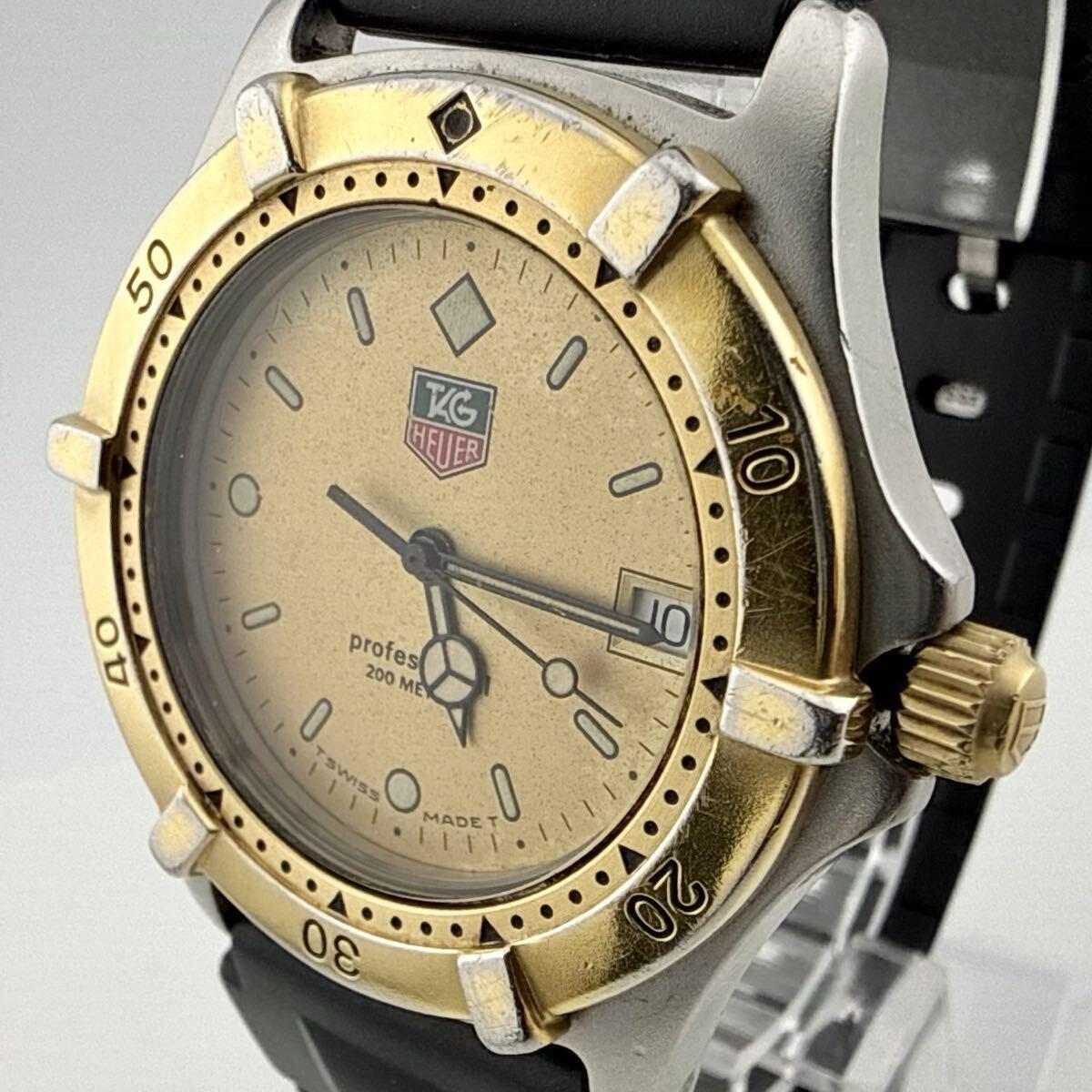 Б/У Мужские часы TAG HEUER Professional 964.006 Кварцевые Рабочие Заменена батарейка [T448]