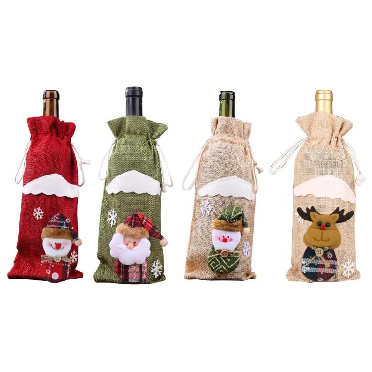 Christmas Wine Bottle Cover Wine Gift Bag New Year 2023 Xmas Gifts Holiday Party