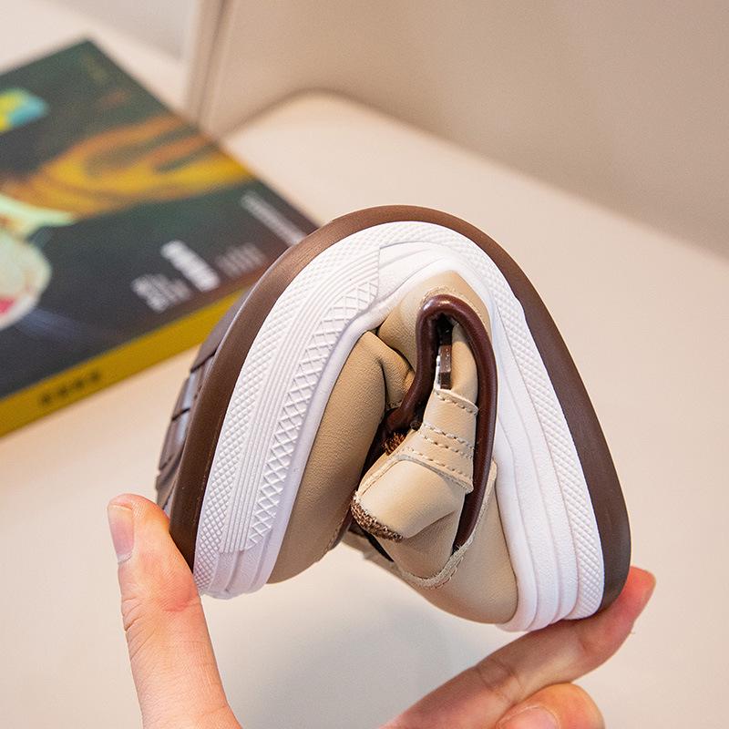 Pantofi pentru băieți Pantofi sport de primăvară și toamnă Pantofi casual decorativi drăguți Pantofi pentru fete din piele cu șireturi Versiune coreeană Pantofi pentru copii