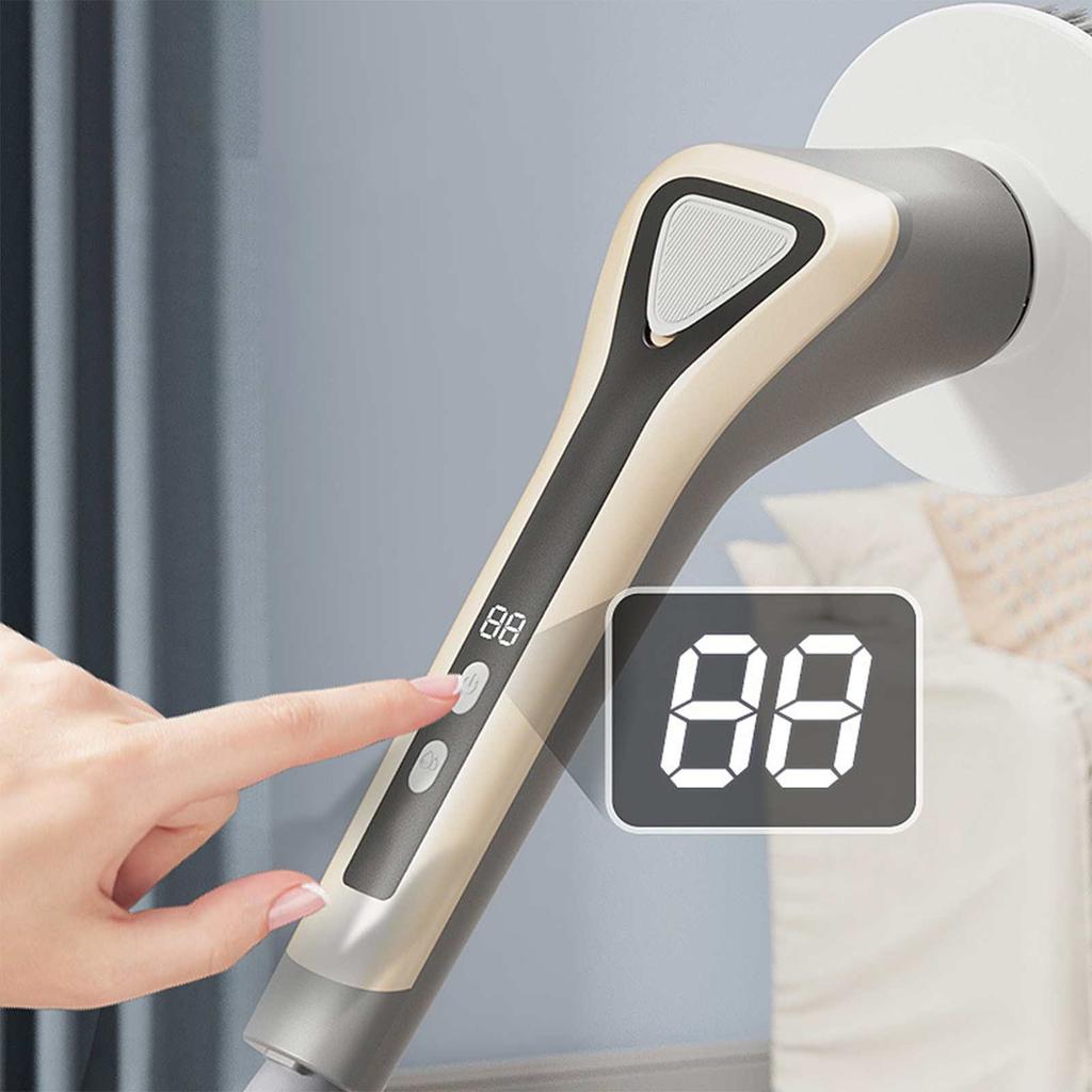 Wireless handheld multi-functional electric cleaning brush with long handle, retractable and waterproof, for cleaning kitchen dishes.