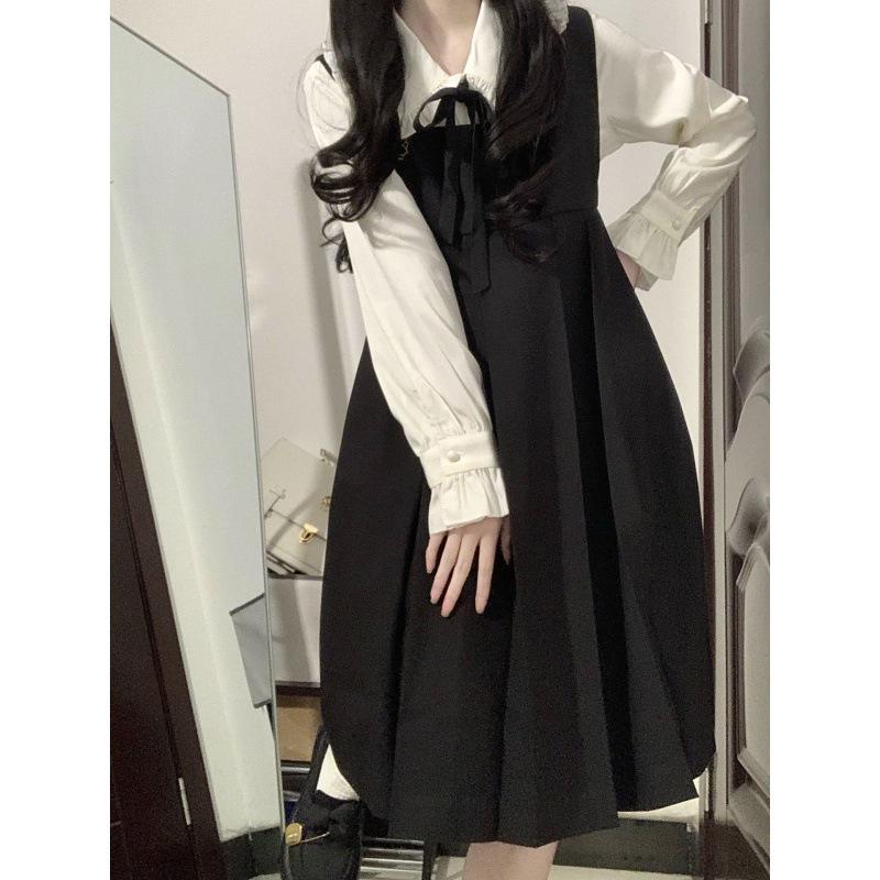 Japanese-Korean Style Loose Suspender Dress for Female Students