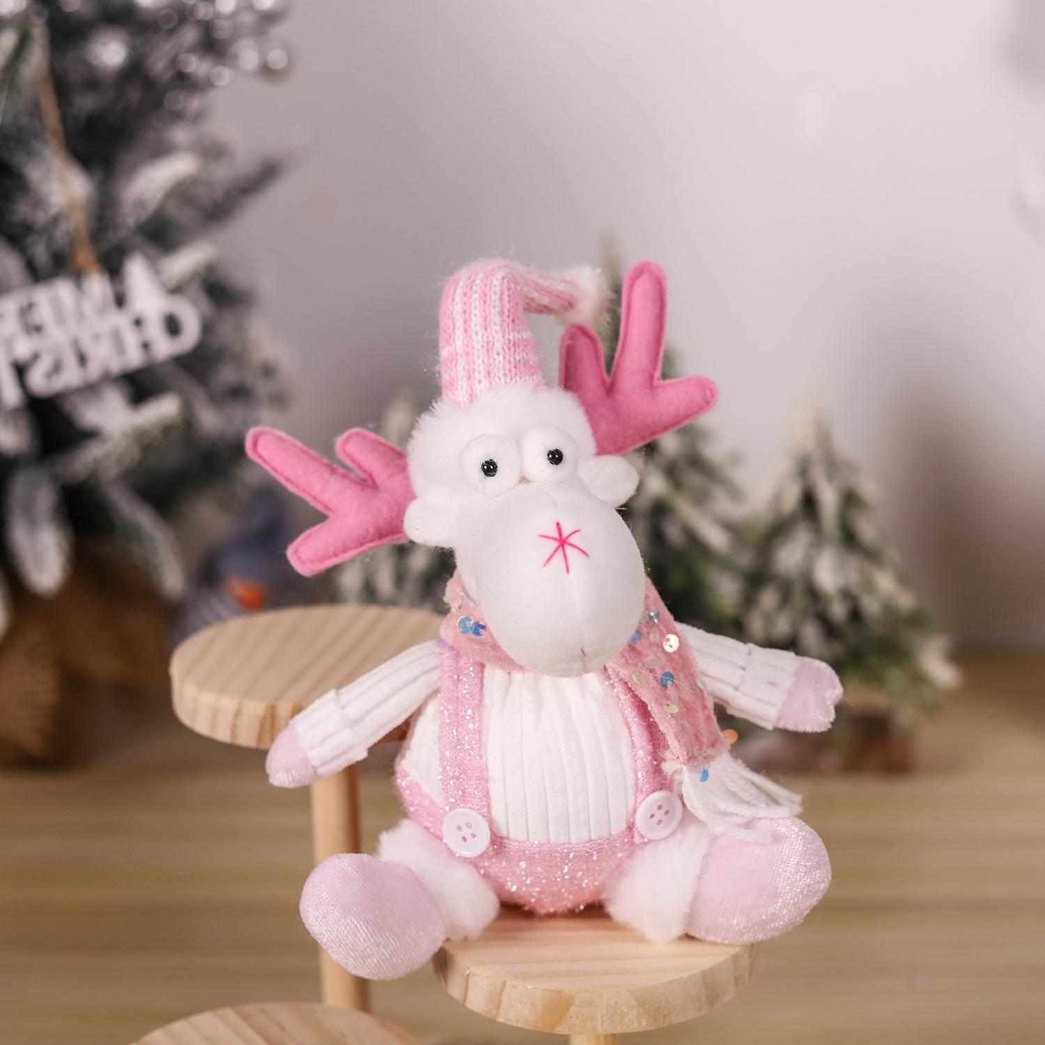 

Pink Christmas Doll Santa Claus Snowman Reindeer Doll Merry Christmas Decorations for Home Xmas Ornaments Kids Gifts 2025