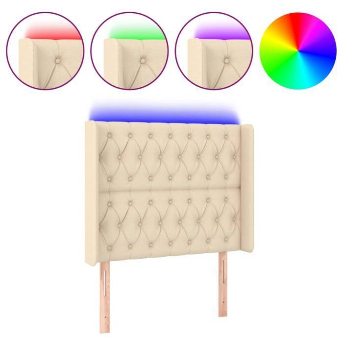 VidaXL LED Headboard Bedroom Furniture Single Bed Accessory Headboard Bed Frame Interior Cream 3124379