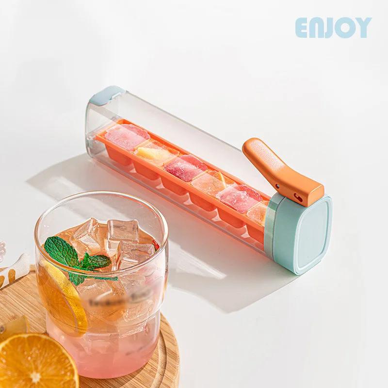 6 Grid Single Handed Press Mold Summer Whiskey Cocktail Drink Ice Making Storage Box Easy Demould