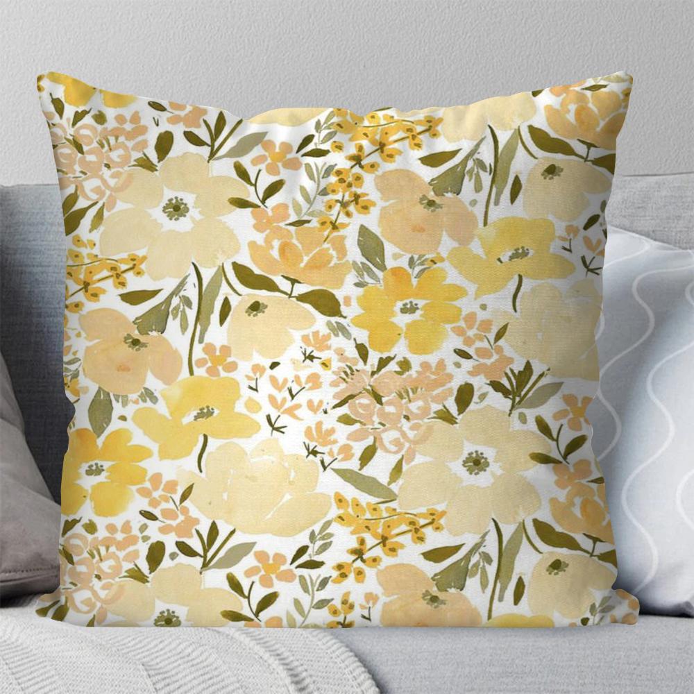 1pc Daisy Fresh Style Pillow Case Square Pillow Bedroom Sofa Leisure Comfort Cushion Car Living Room Home Decoration 40X40