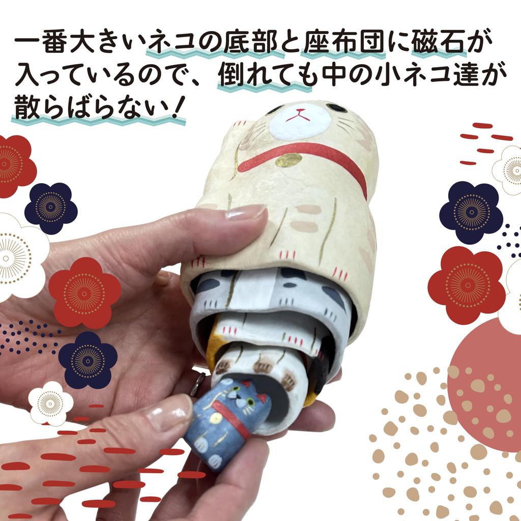 Ichino Maneki Neko Západní styl Matrjoška Předmět pro štěstí Zlepšuje Zvyšuje Finanční Prosperuje v Dobrém Přináší Dobré Feng Ochrana před Bezpečím v