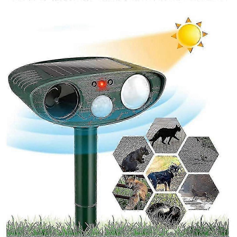 Ultrasonic Cat Repellent, Solar Waterproof Pest Repeller Outdoor, Animal Repeller, Outdoor Animal Repeller Deterrent, Solar Waterproof Ultrasonic Anim
