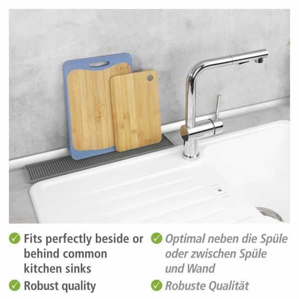 Tapis d'égouttage à vaisselle slim, tapis étroit en caoutchouc à picots pour sécher vaisselle &amp; verres, tapis d'évier en plastique