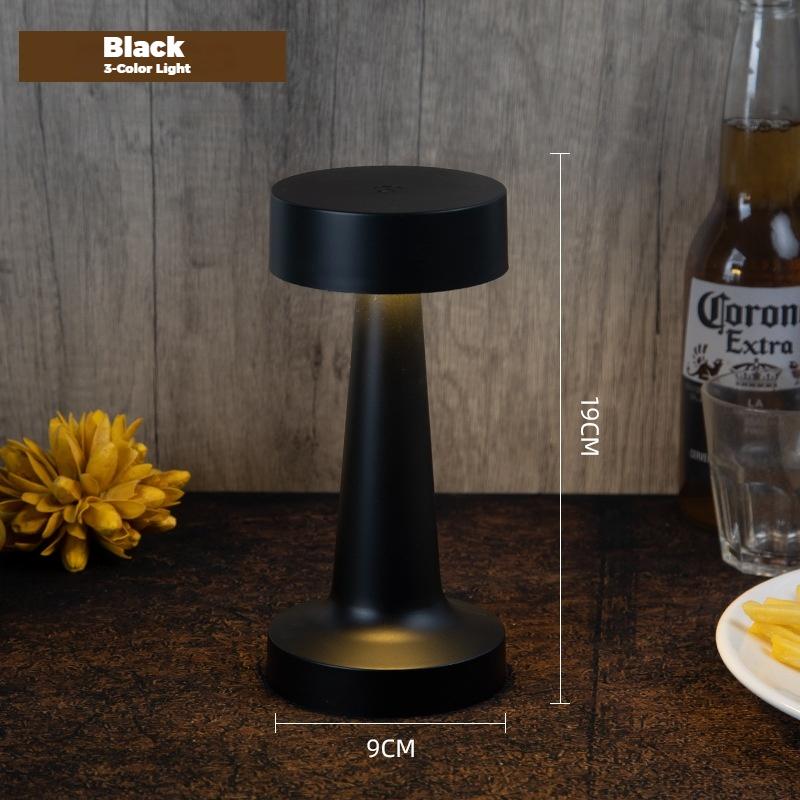 

3-Color Light Retro Table Lamp Touch Decor for Bar Coffee Table Restaurant Decor Light Desk LED Rechargeable Night Lights чёрный