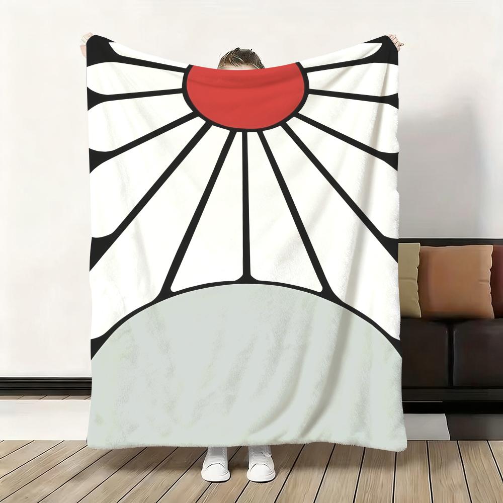 

Japanese Anime Samurai Throw Soft Flannel Blanket Warm Knee Skin-Friendly Throw for Sofa Office Bed Traveling Winter Oversize 75cmx90cm