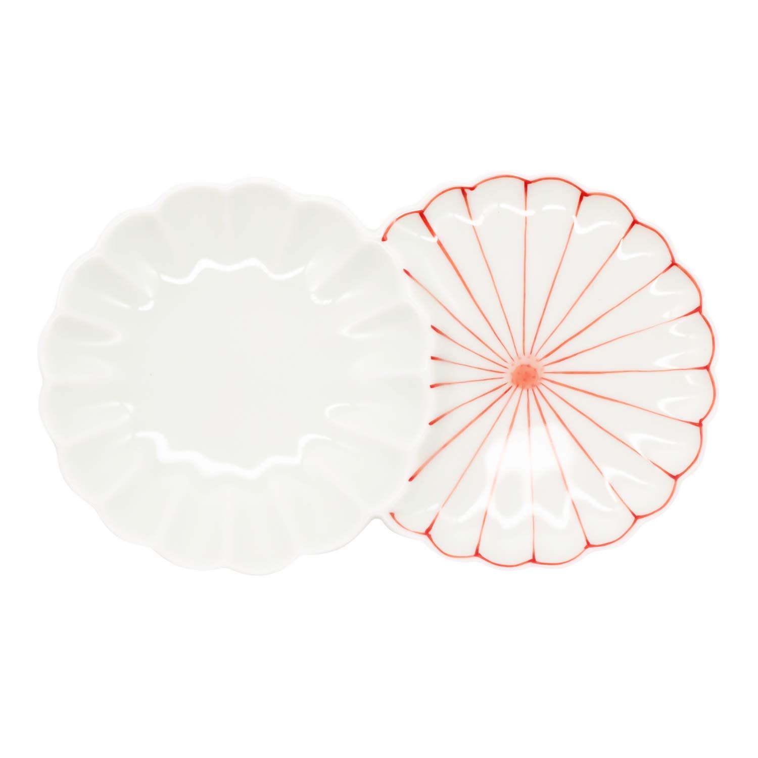 

Hasami Juyama small approximately 14 x 9 Chrysanthemum Made in 476690 ware, Pottery, Chrysanthemum-shaped plate, cm, design, red, Japan,