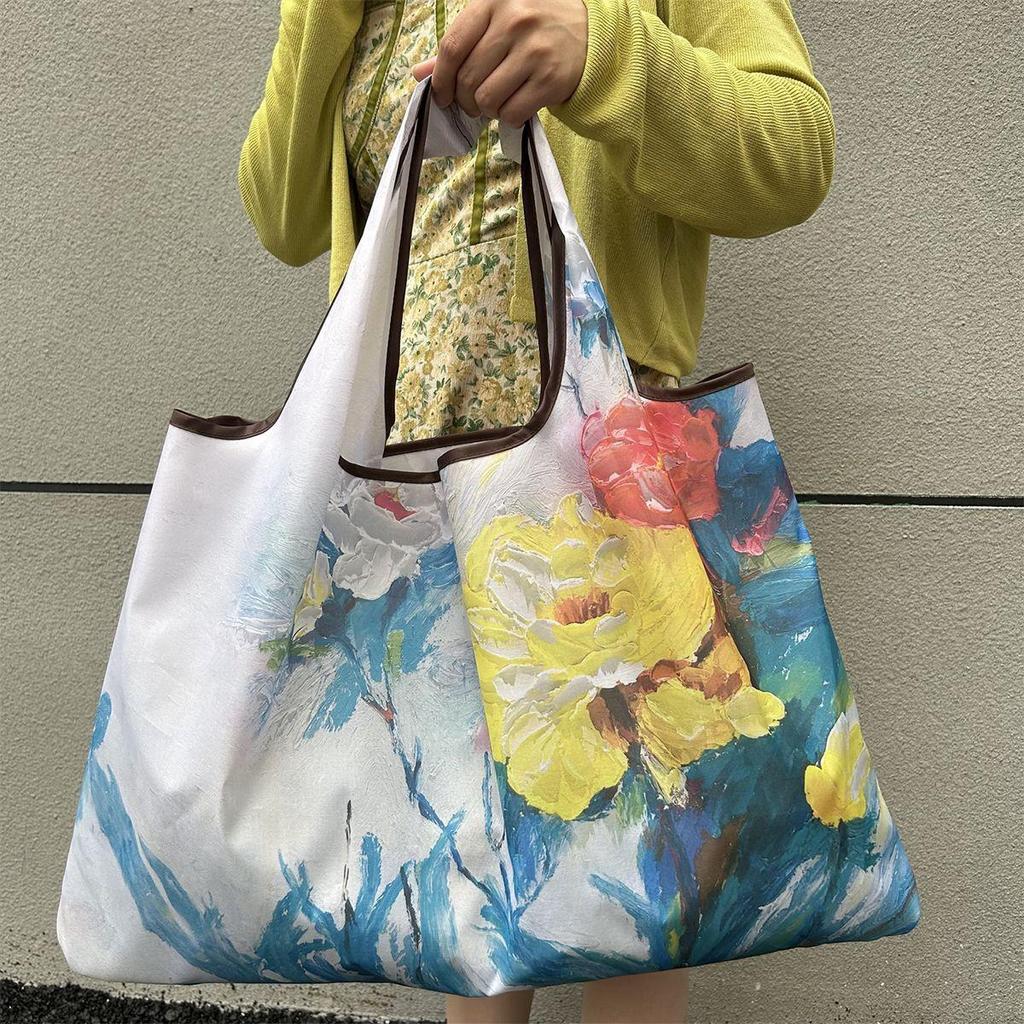 Borsa Tote da Viaggio Pieghevole Ecologica con Cartoni Animati - Borsa da Shopping a Spalla Singola di Grande Capacità per Donne