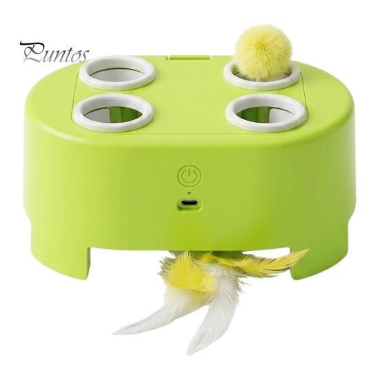 Automatic Whack-a-Mole Cat Toy Interactive Toy, Whack a Mole Feather with Moving Toys for Indoor Pets 3 Modes, Rechargeable Kitten Bored Cats