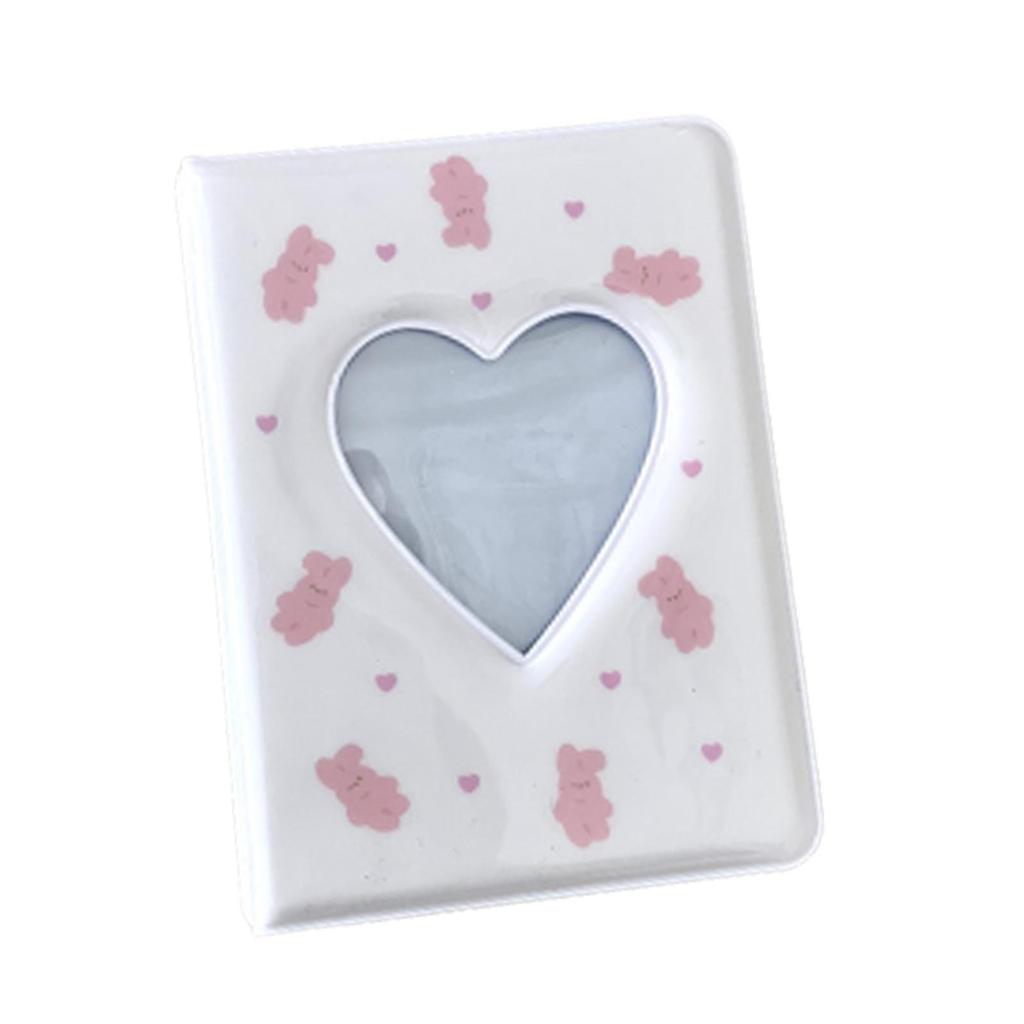 3 Inch Mini Photo Binder Cute Love Heart Hollow Photocard Holder Book Business Card for