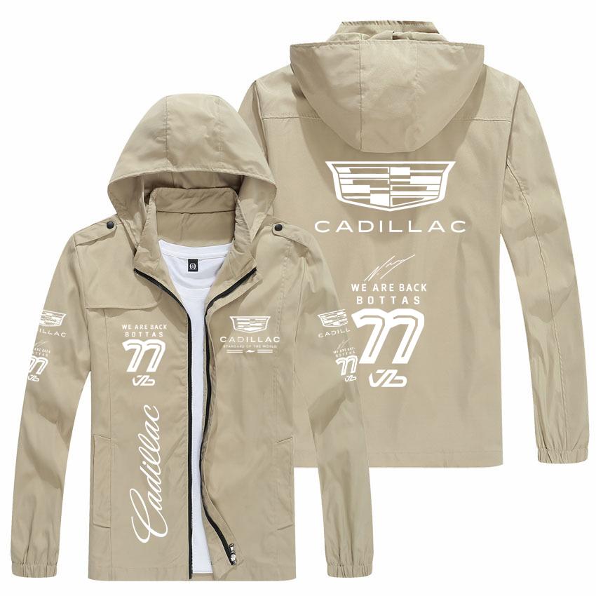 New Cadillac Hooded Parka Cycling Racing Team Jacket Men's Breathable Windproof Reflective Outerwear for Bikers AGW1