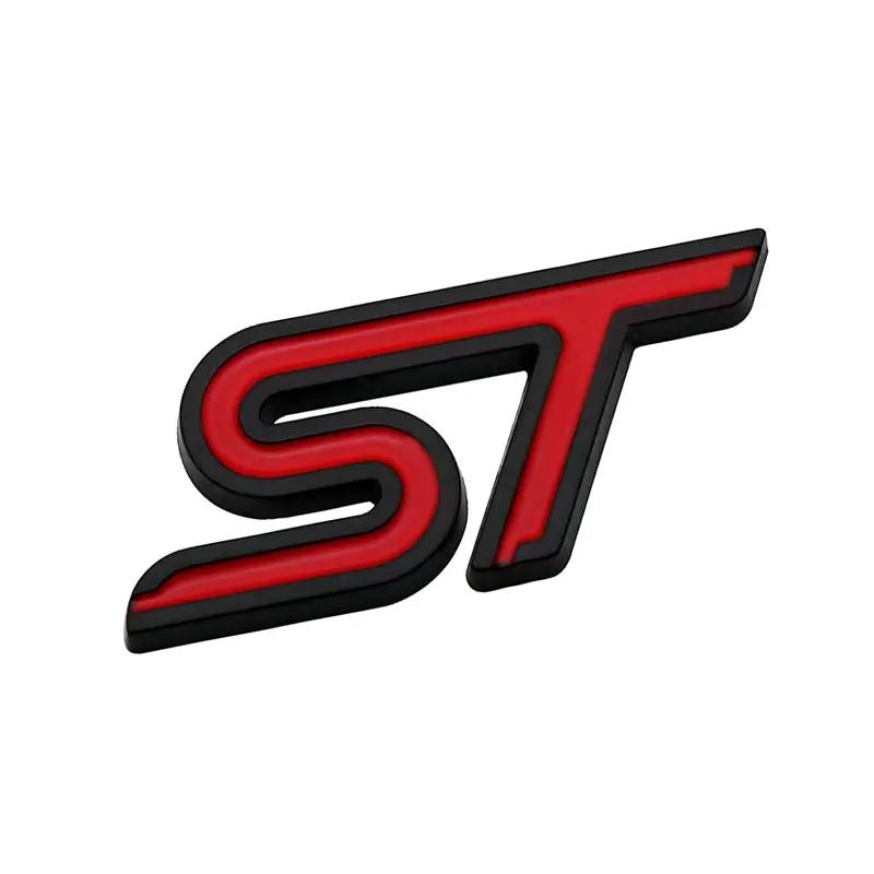 

Металлический значок с логотипом ST, наклейка на задний багажник автомобиля, эмблема на весь кузов для Ford MK2 MK3 MK4 MK5 MK7 Black Red