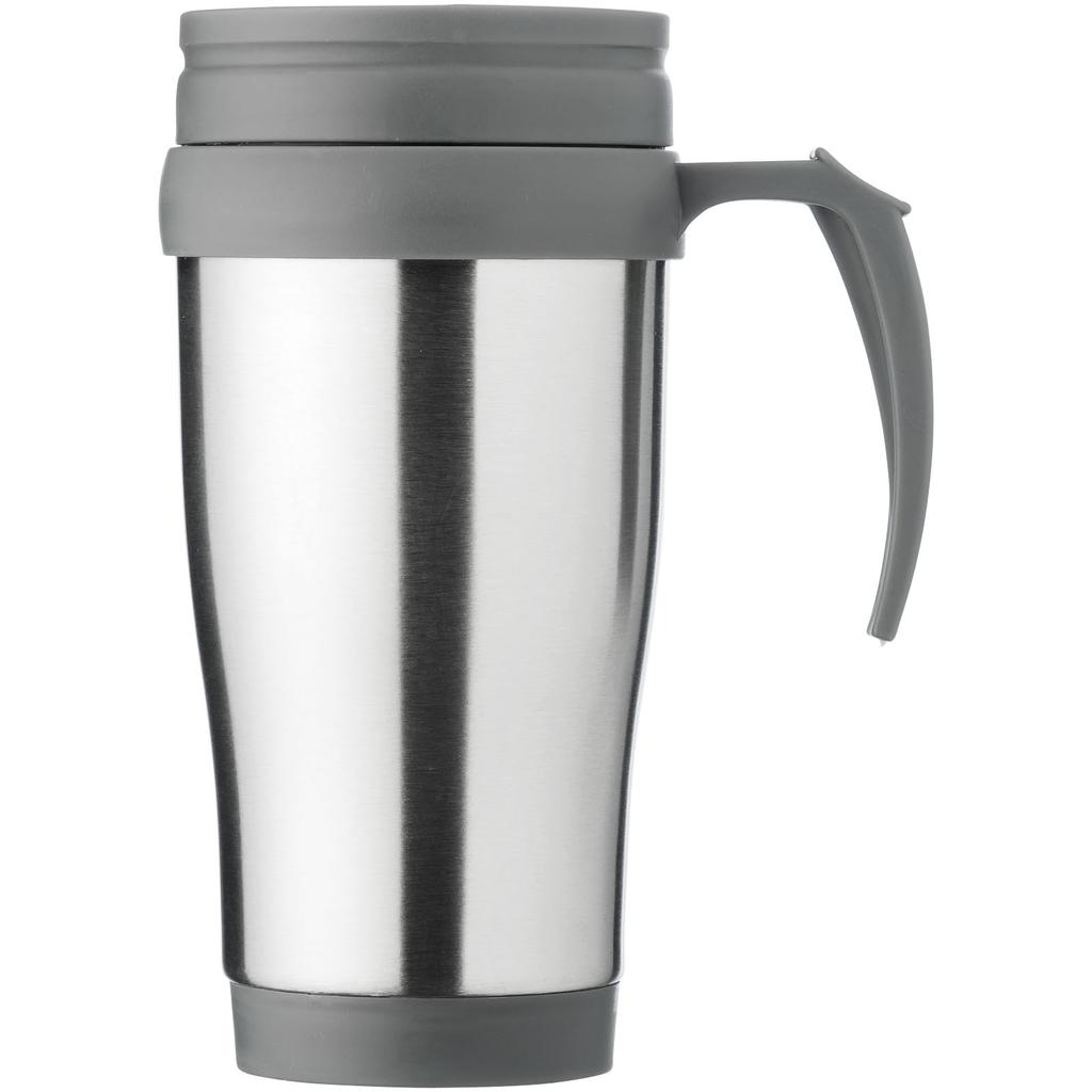 Glass "Sanibel" 400 ml insulated mug Silver