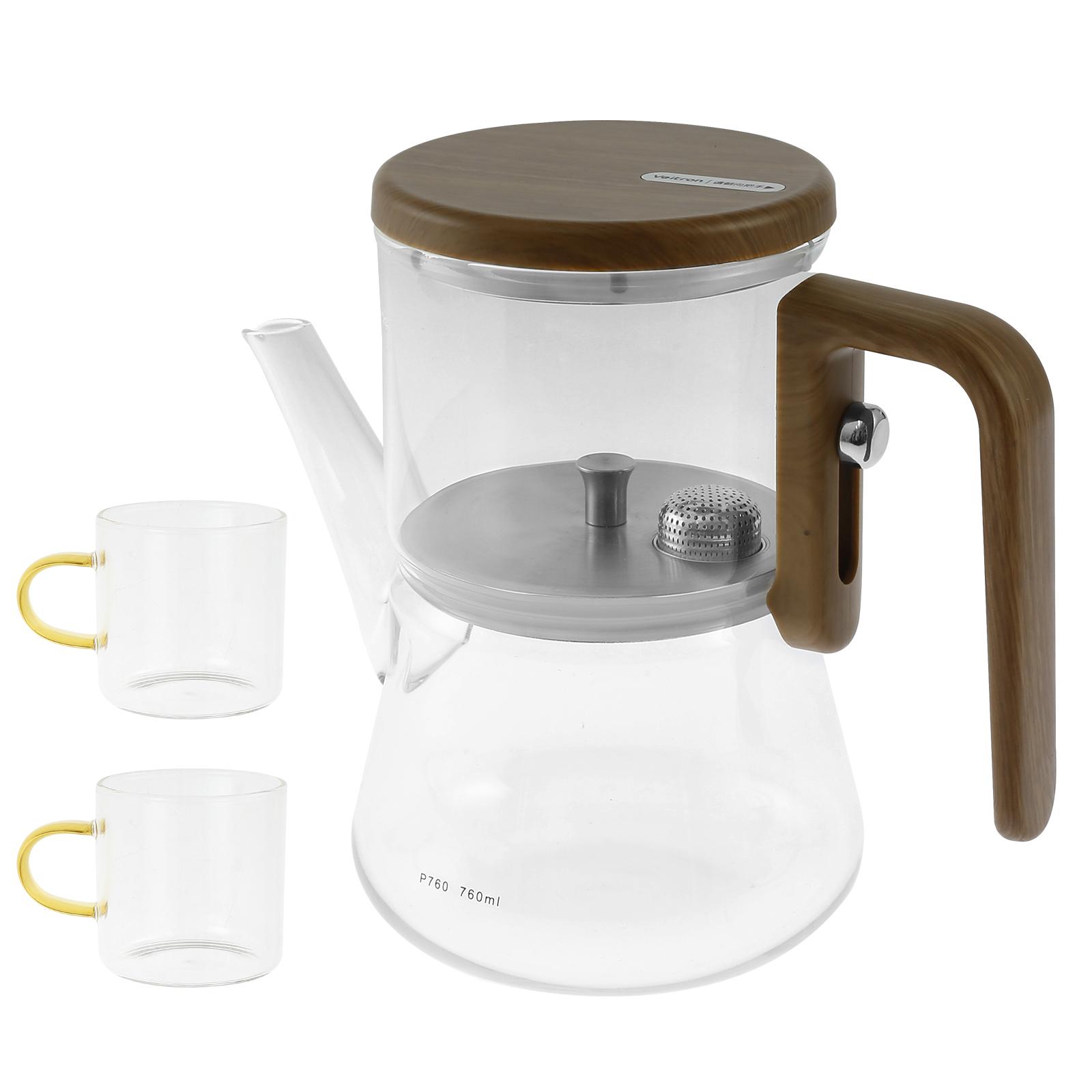 

Стеклянный чайник для отделения воды, высокоборосиликатное стекло, стеклянный чайник, герметичный стеклянный чайник с деревянной ручкой для дома и офиса