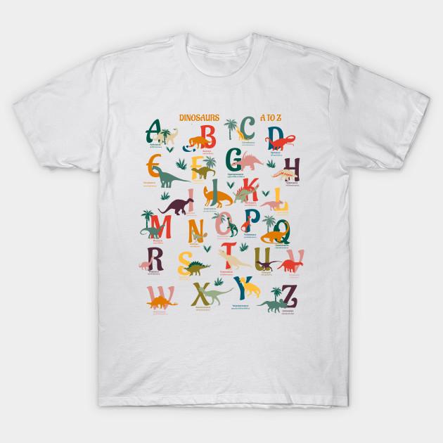 Men Black Print T-shirt Dinosaurs A To Z- Rainbow Dinos Chart No-Cut Transfer Paper Print Cotton Tshirt 4XL