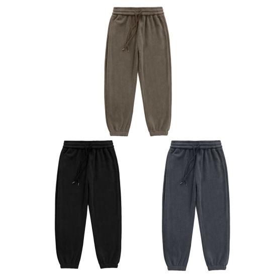 Men Thickened Sweatpants Drawstring Waist Warm Jogger Pants Casual Loose Fit Tapered Track Pants for Gym Street Daily Wear